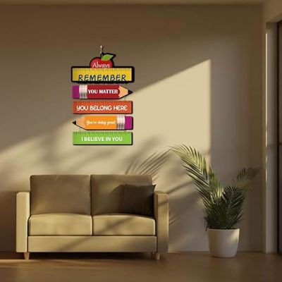 Classroom Wall Decor, Motivational Classroom Door Inspirational Wood Hanging Decoration Always Remember You Matter Wooden Wall Hanging for Classroom School Playroom Nursery