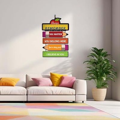 Classroom Wall Decor, Motivational Classroom Door Inspirational Wood Hanging Decoration Always Remember You Matter Wooden Wall Hanging for Classroom School Playroom Nursery