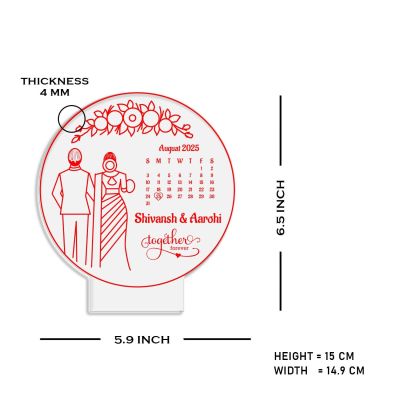 Personalized Together Forever Engraved Led Lamp Customized Gift for Wife Husband Gift for Karwa Chauth | Couple Gift Light Warm White Light