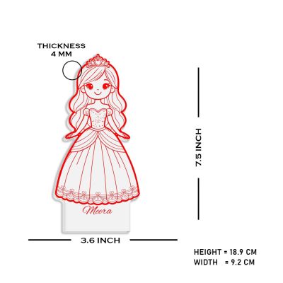 Personalized Cute Princess LED Night Lamp with Warm White Light Birthday Return Gift | Birthday Gift for Girls