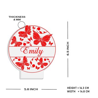Personalized Butterfly Name Night Light, Customized Children's Room Decor LED Lamp Unique Gift for Kids | Warm White Light