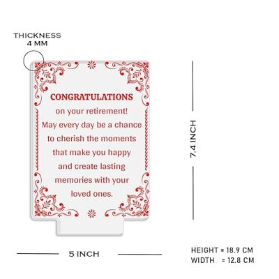 Congratulations On Your Retirement Engraved Night Lamp Retirement Gift for Dad, Teacher, Colleagues, Professor, Boss Multicolored Light
