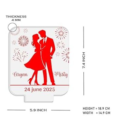 Personalized Cute Couple Name LED Night Lamp with Warm White Light Anniversary Gift for Couples, Wedding, Valentine's Day, Birthday, Gift for Her, Him