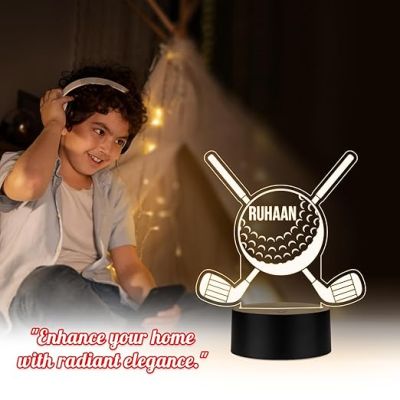 Personalized Golf Ball LED Night Lamp Gift for Golf Player | Birthday Gift for Golf Lover Gaming Player Gift Warm White Light