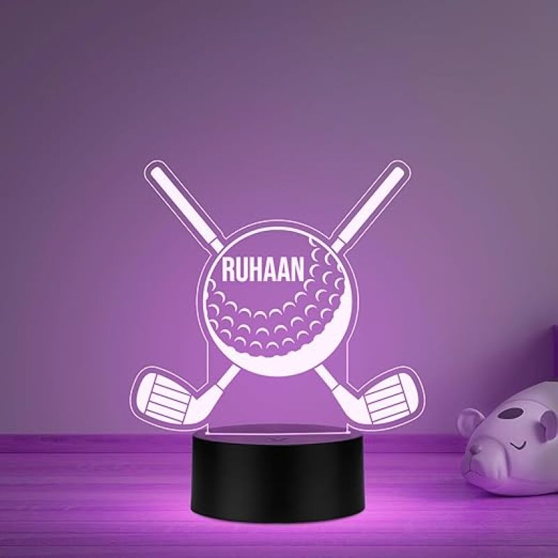 Personalized Golf Ball LED Night Lamp Gift for Golf Player Birthday Gift for Golf Lover Gaming Player Gift Multicolored Light