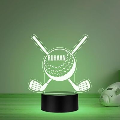 Personalized Golf Ball LED Night Lamp Gift for Golf Player Birthday Gift for Golf Lover Gaming Player Gift Multicolored Light
