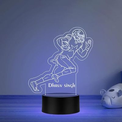 3D Illusion Personalized Football Player Running LED Night Lamp with Automatic Color Changing Light Gift for Football Lover