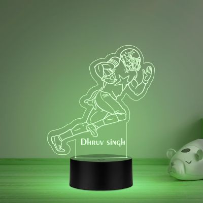 3D Illusion Personalized Football Player Running LED Night Lamp with Automatic Color Changing Light Gift for Football Lover