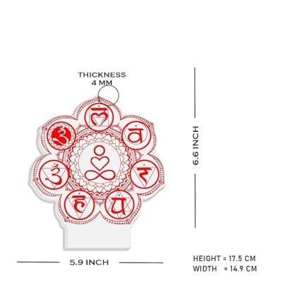 3D Illusion 7 Chakra Acrylic Night Lamp Yoga Room Bedroom Living Room Decor Light Vastu Decor Positive Nightlight Motivational Led Table Lamp Multicolored Light