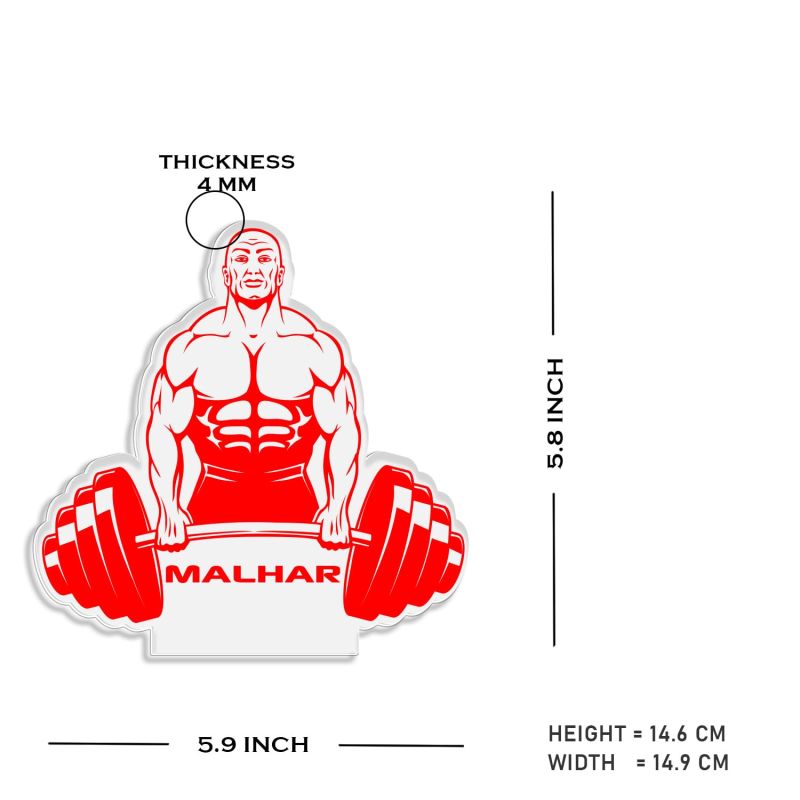 3D Illusion Bodybuilding Gym Night Lamp with Warm White Light Gift for Gym Lover Gym Decoration Light