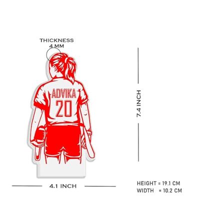 Personalized Gaming Led Lamp Customized with Name Gift for Sports Player Birthday Gift for Sports Mam & Women Warm White Light (Baseball Girl Player Lamp)