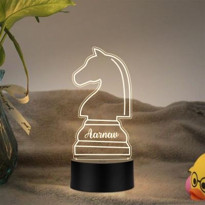 Personalized Gaming Led Lamp Customized with Name Gift for Sports Player Birthday Gift for Sports Mam & Women Warm White Light (Gift for Chess Player)