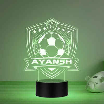 Personalized Gaming Led Lamp Customized with Name Gift for Sports Player Birthday Gift for Sports Mam & Women Multicolored Light (Gift for Football Lover)