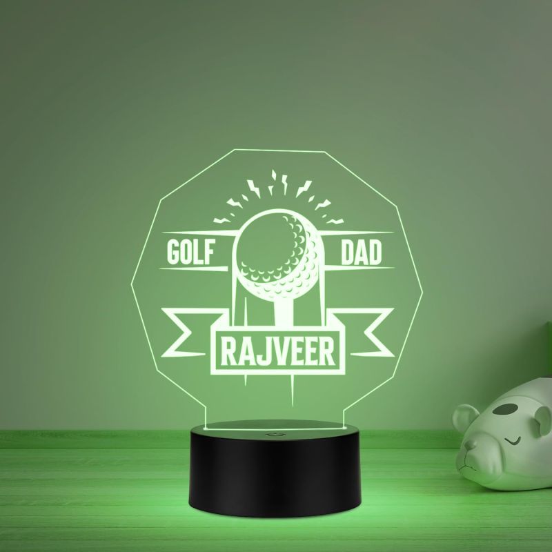 Personalized Gaming Led Lamp Customized with Name Gift for Sports Player Birthday Gift for Sports Mam & Women Multicolored Light (Gift for Golf Lovers)