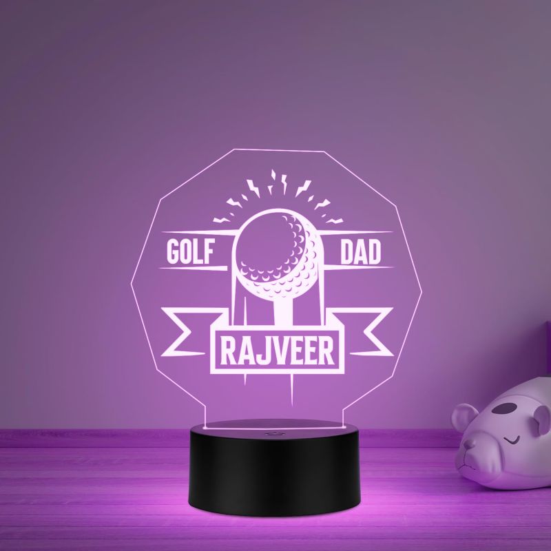 Personalized Gaming Led Lamp Customized with Name Gift for Sports Player Birthday Gift for Sports Mam & Women Multicolored Light (Gift for Golf Lovers)