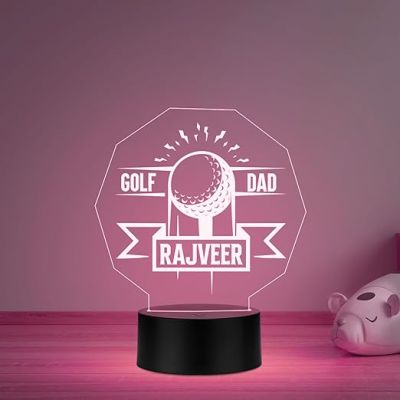 Personalized Gaming Led Lamp Customized with Name Gift for Sports Player Birthday Gift for Sports Mam & Women Multicolored Light (Gift for Golf Lovers)