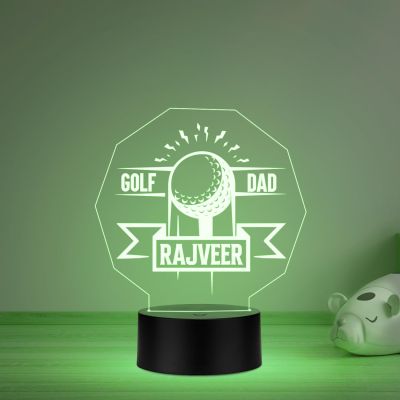 Personalized Gaming Led Lamp Customized with Name Gift for Sports Player Birthday Gift for Sports Mam & Women Multicolored Light (Gift for Golf Lovers)