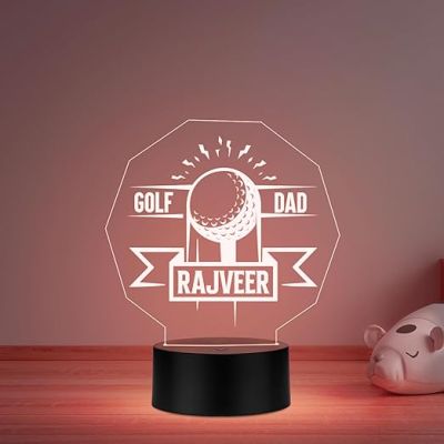 Personalized Gaming Led Lamp Customized with Name Gift for Sports Player Birthday Gift for Sports Mam & Women Multicolored Light (Gift for Golf Lovers)