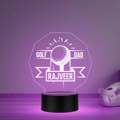 Personalized Gaming Led Lamp Customized with Name Gift for Sports Player Birthday Gift for Sports Mam & Women Multicolored Light (Gift for Golf Lovers)