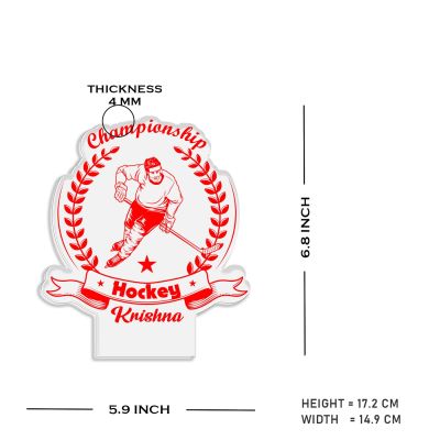 Personalized Gaming Led Lamp Customized with Name Gift for Sports Player Birthday Gift for Sports Mam & Women Warm White Light (Gift for Hockey Player)