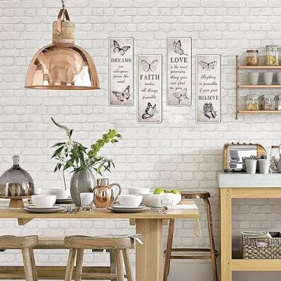 4 Pcs Butterfly Inspirational Quote Love Faith Believe Dream Wall Decor for Home & Office Wall Decor Wall Hanging Motivational Quote Gift
