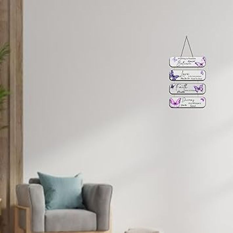 Believe Love Faith Dream Inspirational Quote Wall Hanging MDF Wooden Wall Art, Home, Office Decor Birthday Gift For Someone Special