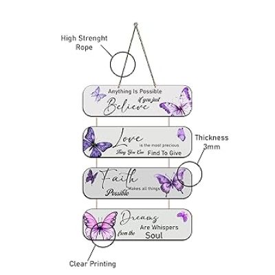 Believe Love Faith Dream Inspirational Quote Wall Hanging MDF Wooden Wall Art, Home, Office Decor Birthday Gift For Someone Special