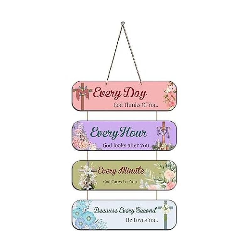 Religious Christian Gift Decoration Every Day God Thinks Of You Quote Wall Hanging Bible Verse Wall Hanging For Home Decoration Gift For Christian Friend