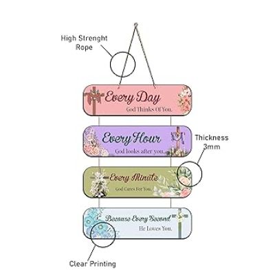 Religious Christian Gift Decoration Every Day God Thinks Of You Quote Wall Hanging Bible Verse Wall Hanging For Home Decoration Gift For Christian Friend