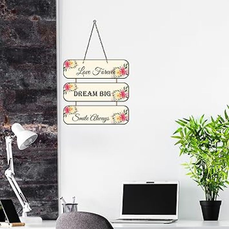 Love Forever Big Dream Smile Always Printed Wall Hanging for Living Room Bedroom Home Decor Gift Wall Hangings for Home Decoration Modern Artworks