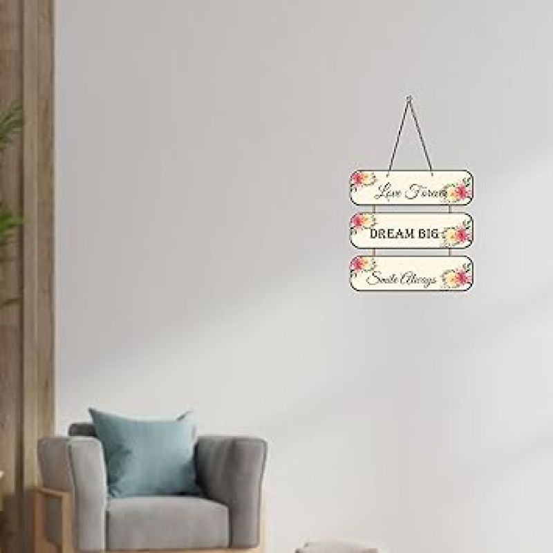 Love Forever Big Dream Smile Always Printed Wall Hanging for Living Room Bedroom Home Decor Gift Wall Hangings for Home Decoration Modern Artworks