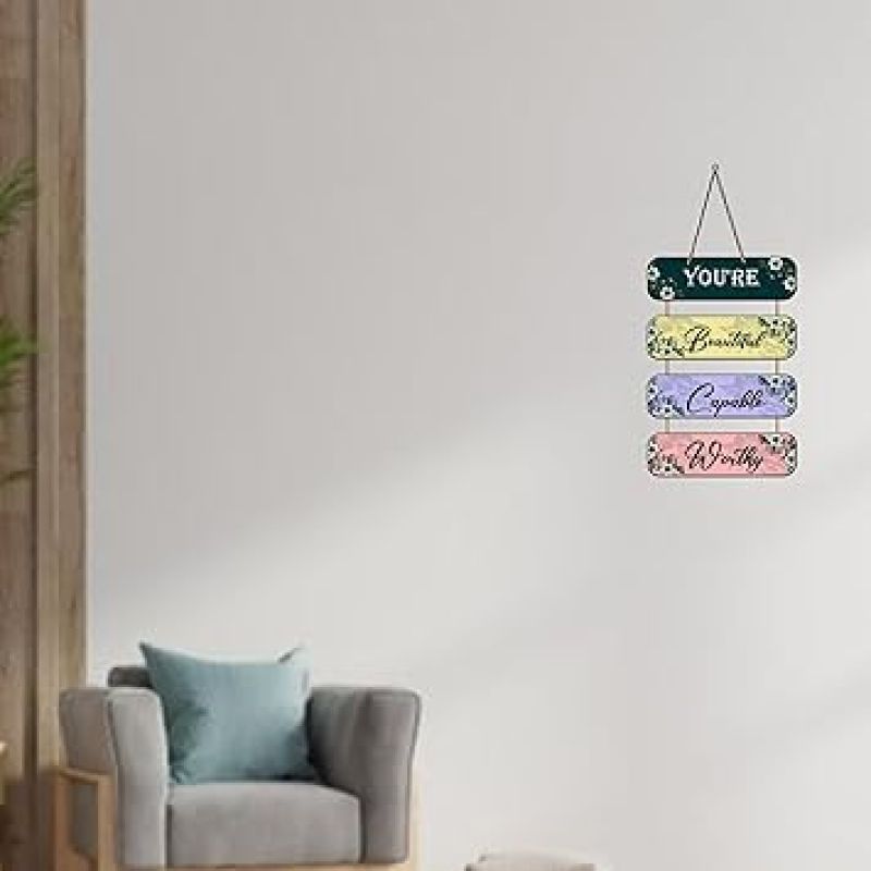 You are Beautiful Capable Worthy Inspirational Wall Hanging for Living Room Bedroom Home Decor Gift For Someone Special