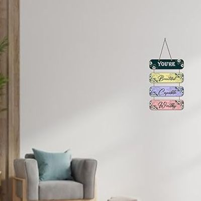 You are Beautiful Capable Worthy Inspirational Wall Hanging for Living Room Bedroom Home Decor Gift For Someone Special