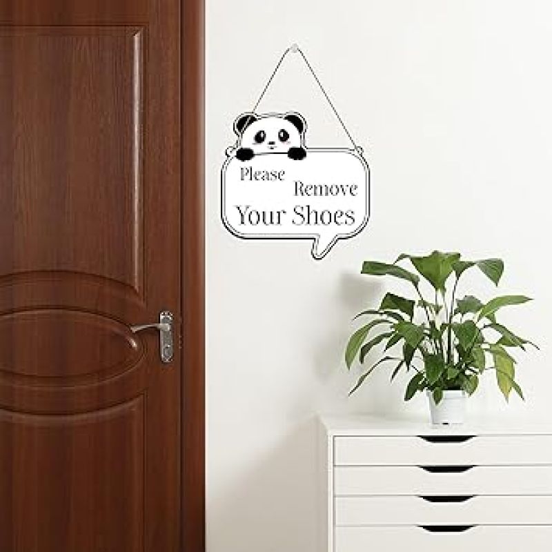 Please Remove Your Shoes Wall Hanging  Front Door Hanging Sign Board For Shop, Office and Home Door Hanging Wall Art Decor (Multi)