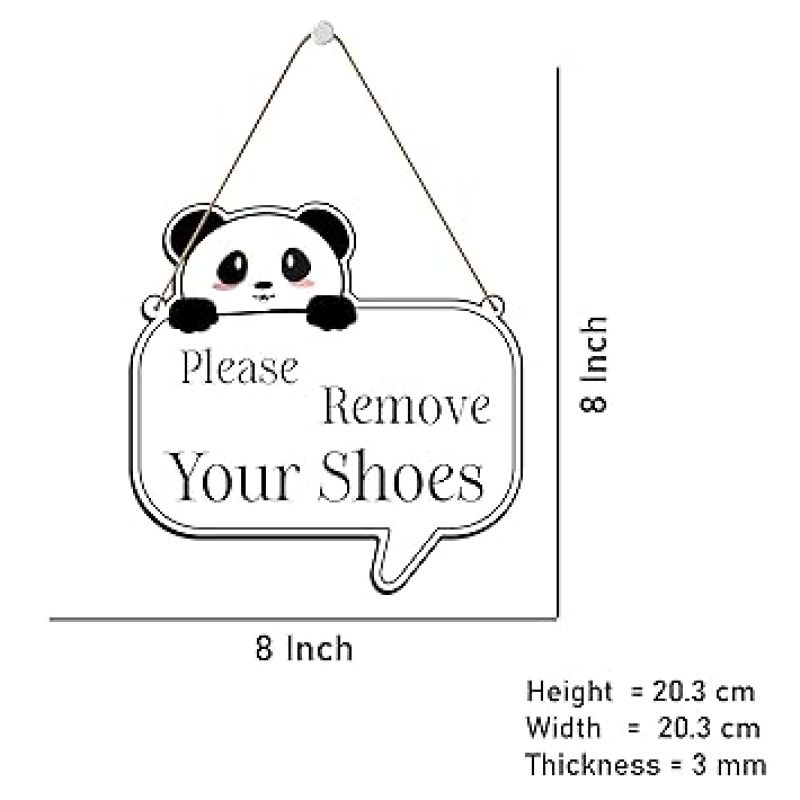 Please Remove Your Shoes Wall Hanging  Front Door Hanging Sign Board For Shop, Office and Home Door Hanging Wall Art Decor (Multi)