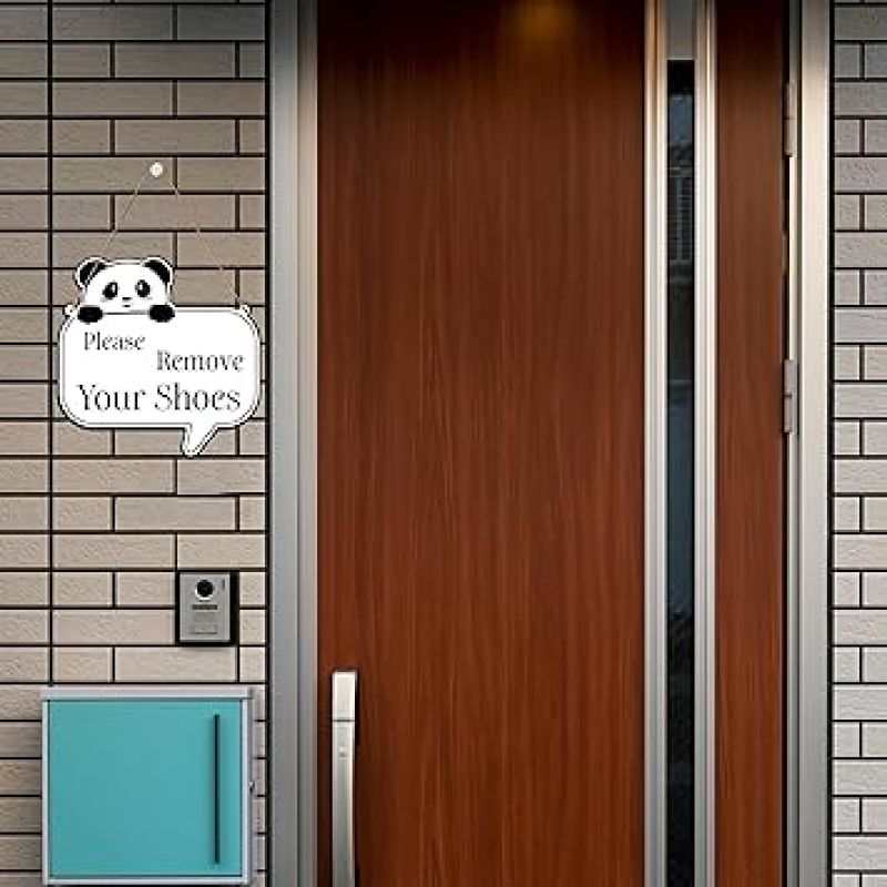 Please Remove Your Shoes Wall Hanging  Front Door Hanging Sign Board For Shop, Office and Home Door Hanging Wall Art Decor (Multi)