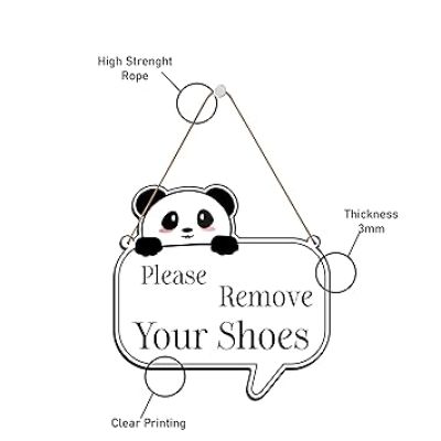Please Remove Your Shoes Wall Hanging  Front Door Hanging Sign Board For Shop, Office and Home Door Hanging Wall Art Decor (Multi)