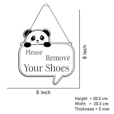 Please Remove Your Shoes Wall Hanging  Front Door Hanging Sign Board For Shop, Office and Home Door Hanging Wall Art Decor (Multi)