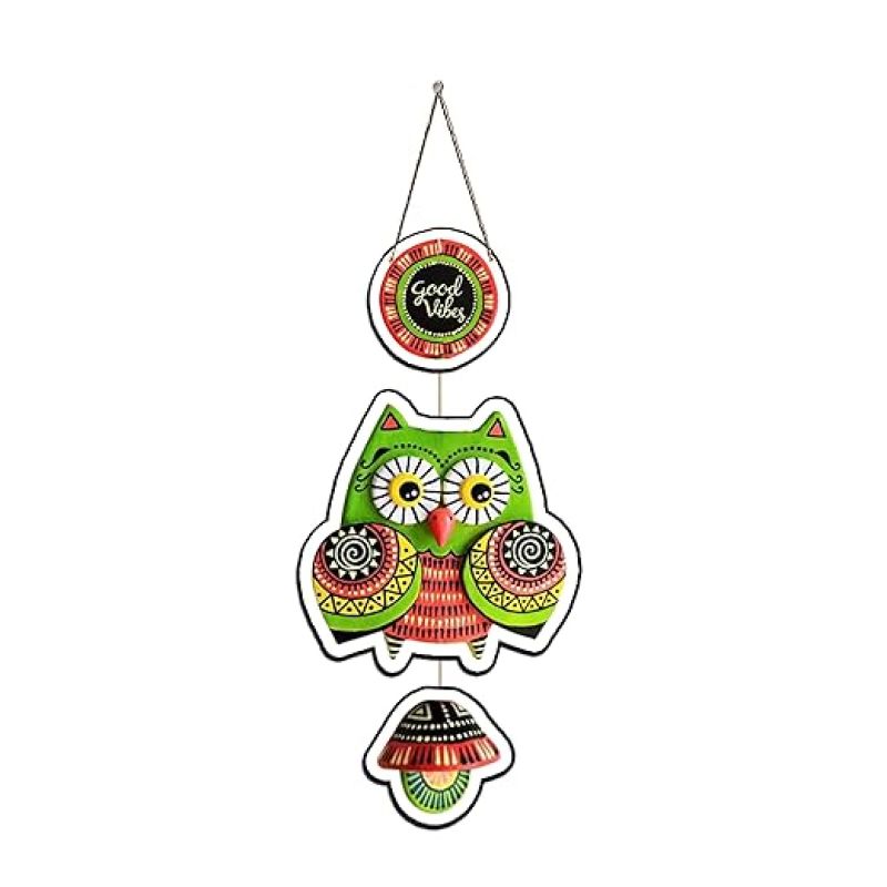 Owl MDF Wall Hanging Modern Wooden Wall Art for Home & Office Décor Decorative Hanging for Living Room, Bedroom, and Workspace Good Vibes Wall Hanging