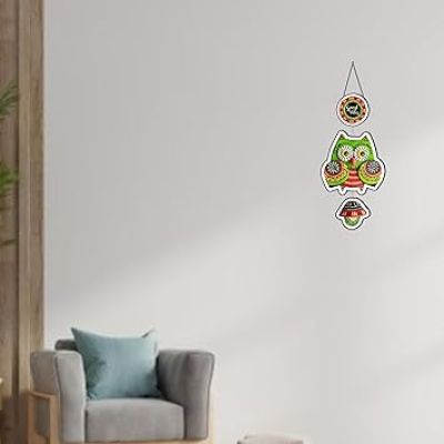Owl MDF Wall Hanging Modern Wooden Wall Art for Home & Office Décor Decorative Hanging for Living Room, Bedroom, and Workspace Good Vibes Wall Hanging
