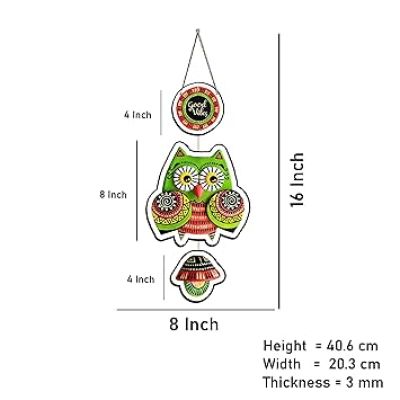 Owl MDF Wall Hanging Modern Wooden Wall Art for Home & Office Décor Decorative Hanging for Living Room, Bedroom, and Workspace Good Vibes Wall Hanging