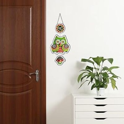 Owl MDF Wall Hanging Modern Wooden Wall Art for Home & Office Décor Decorative Hanging for Living Room, Bedroom, and Workspace Good Vibes Wall Hanging