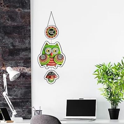 Owl MDF Wall Hanging Modern Wooden Wall Art for Home & Office Décor Decorative Hanging for Living Room, Bedroom, and Workspace Good Vibes Wall Hanging