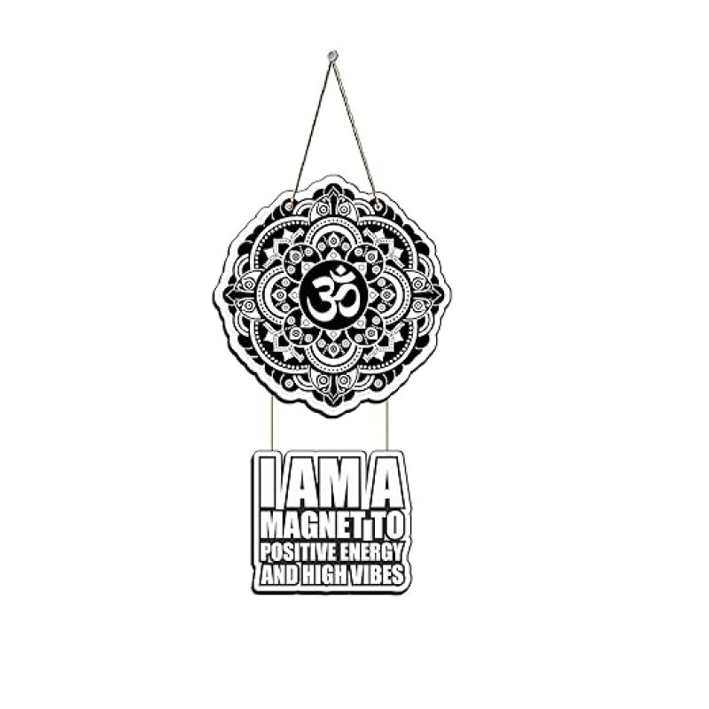 I Am A Magnet To Positive Energy And High Vibes Mandala Om Printed Wall Hanging for Home Decoration Modern Artworks