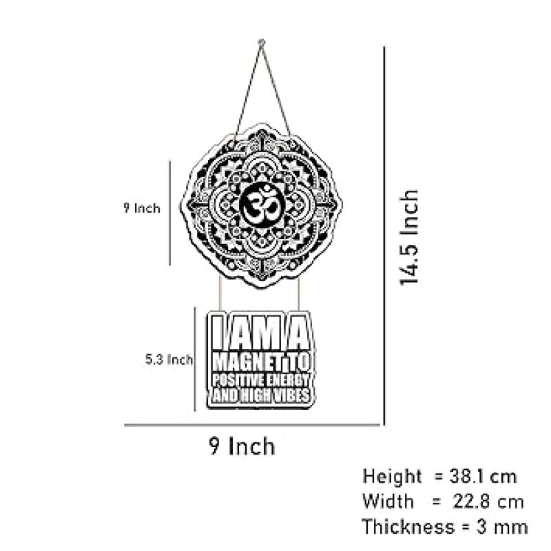 I Am A Magnet To Positive Energy And High Vibes Mandala Om Printed Wall Hanging for Home Decoration Modern Artworks