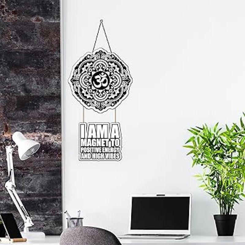 I Am A Magnet To Positive Energy And High Vibes Mandala Om Printed Wall Hanging for Home Decoration Modern Artworks