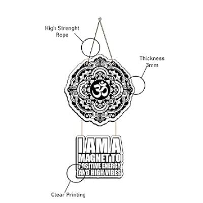 I Am A Magnet To Positive Energy And High Vibes Mandala Om Printed Wall Hanging for Home Decoration Modern Artworks