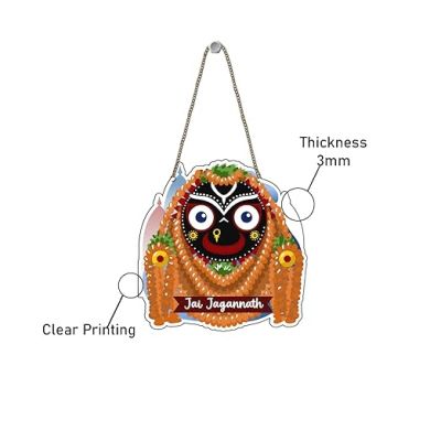 Lord Jagannath Ji Wall Hanging Wooden Hanging for Pooja Room, Home Temple & Spiritual Gift Blessing Gift Religious Home Decor Artworks Decoration