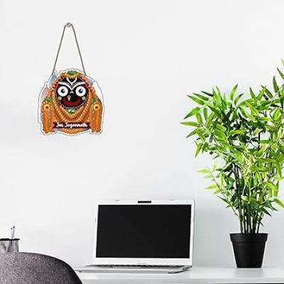 Lord Jagannath Ji Wall Hanging Wooden Hanging for Pooja Room, Home Temple & Spiritual Gift Blessing Gift Religious Home Decor Artworks Decoration