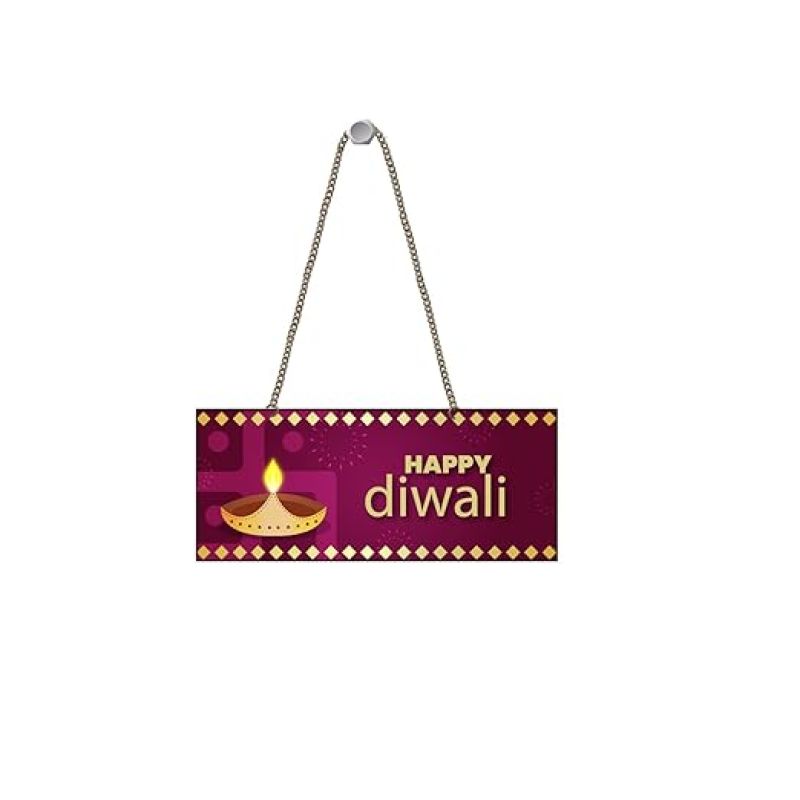 Happy Diwali Wooden Wall Hanging Decorations for Home, Office, Shop, Café Diwali Festival Decor Items Wall Art Decor Items
